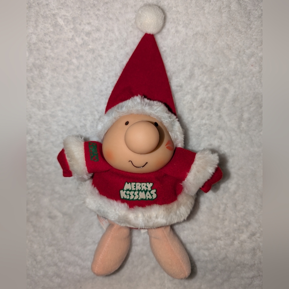🎅 Vintage Ziggy "Merry Kissmas" Red White Santa Hat Christmas Plush Toy 7" 1984